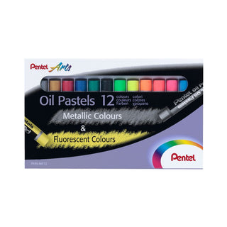 OIL PASTELS - METALLIC & FLUORESCENT COLOURS SET