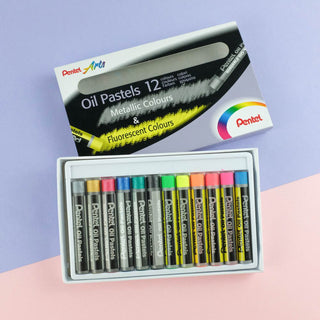 OIL PASTELS - METALLIC & FLUORESCENT COLOURS SET